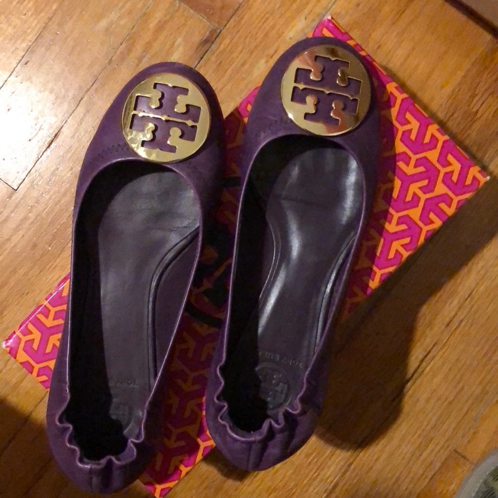 Reva leather flats in Purple Dream